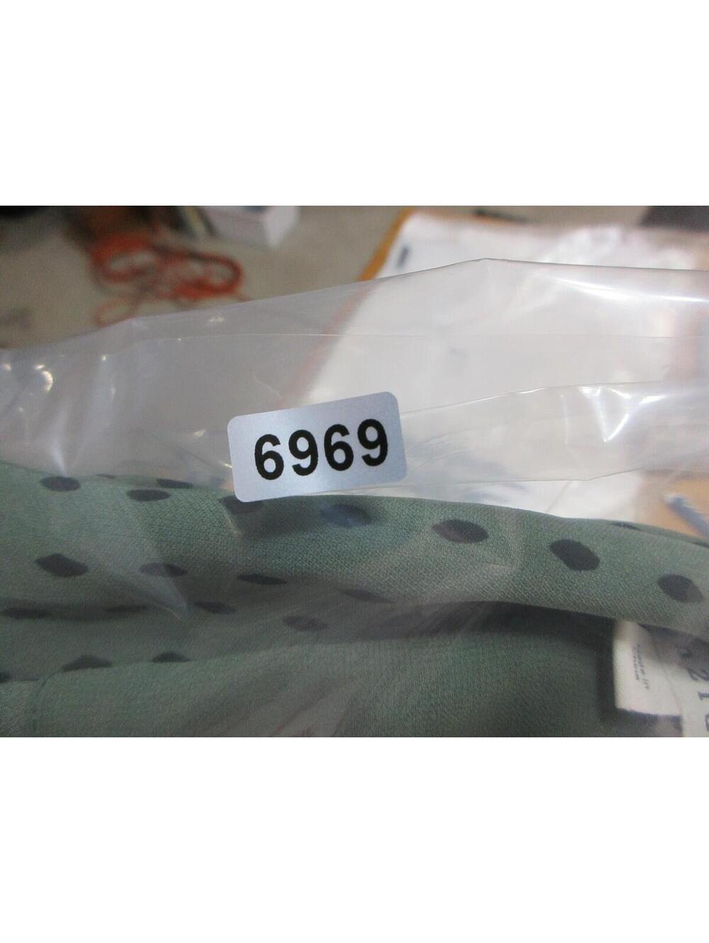 Fun2fun Womens V-Neck Top Blouse Polka Dots Cap Sleeve Size XL Green - Picture 6 of 6
